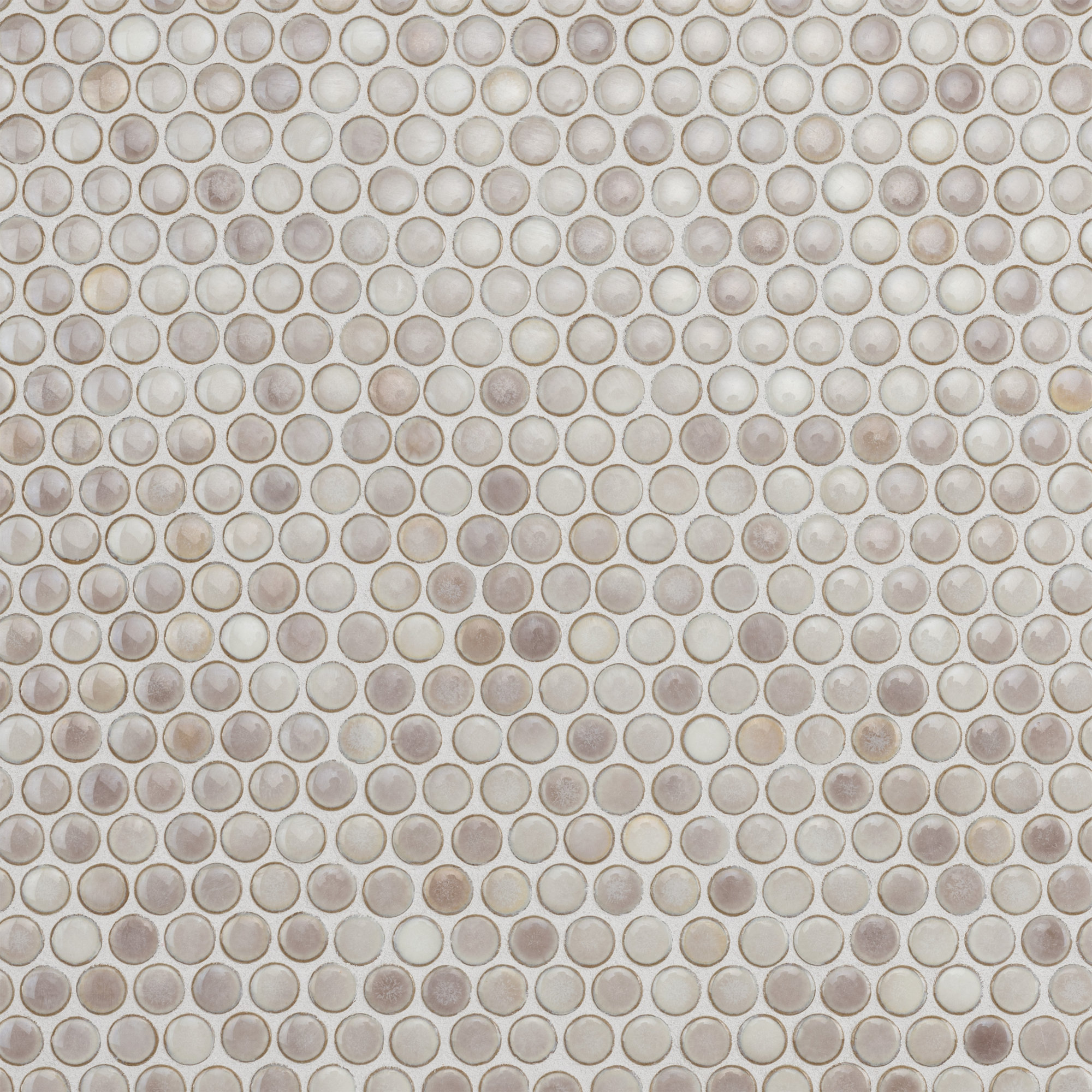Hudson Penny Round 11-7/8 " x 12-5/8 " Porcelain Mosaic Floor & Wall Tile, Dove Gray