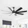 72-Inch 8-ABS Blade Large Space Modern Black Ceiling Fan Light With Lighting, Remote Control Adjustment, And Timing Function