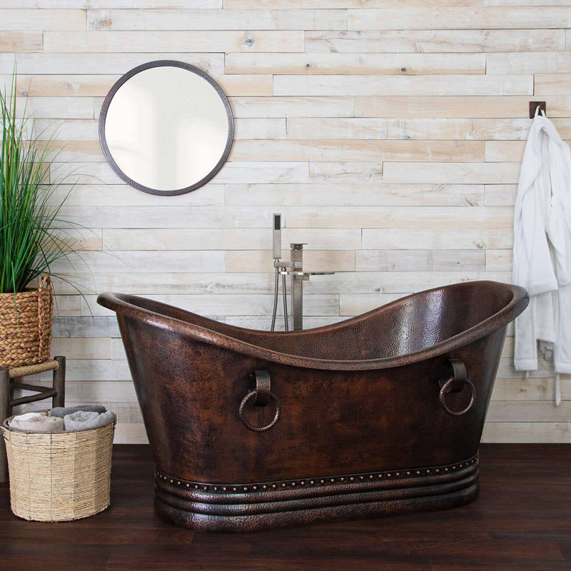 67'' x 34'' Freestanding Soaking Copper Bathtub