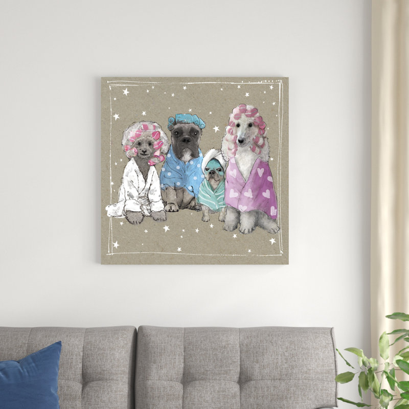 Fancypants Wacky Dogs I by Hammond Gower - Wrapped Canvas Painting, 30" H x 30" W x 1.25" D