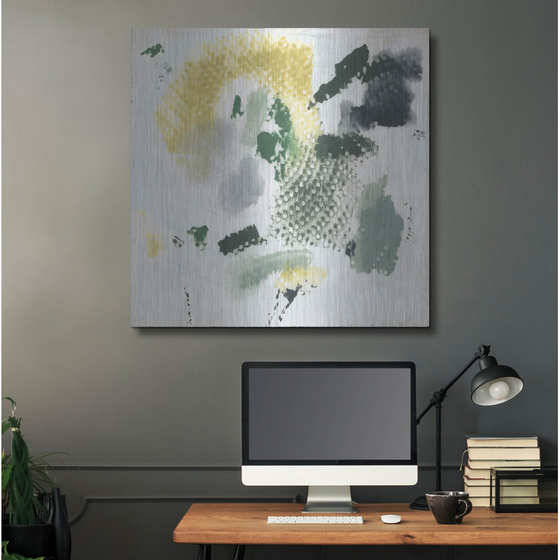 Art mural luxueux en métal «Verdant Monorph 2» par June Erica Vess, 36 po x 36 po, H 36 po x l 36 po