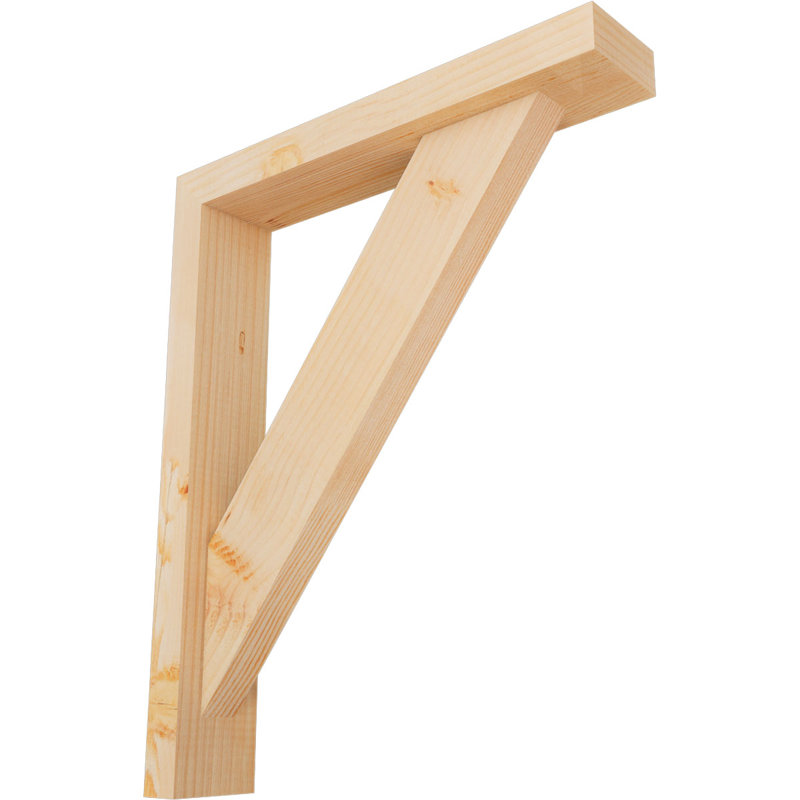 Traditional Block Bracket w/ Offset Brace, 22 x 18, 3 1/2"W Douglas Fir (Smooth)