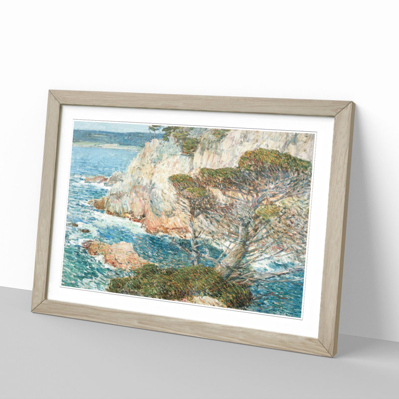 Point Lobos by Childe Hassam - Picture Frame Painting, 48cm H x 65cm W x 2cm D, Oak Framed