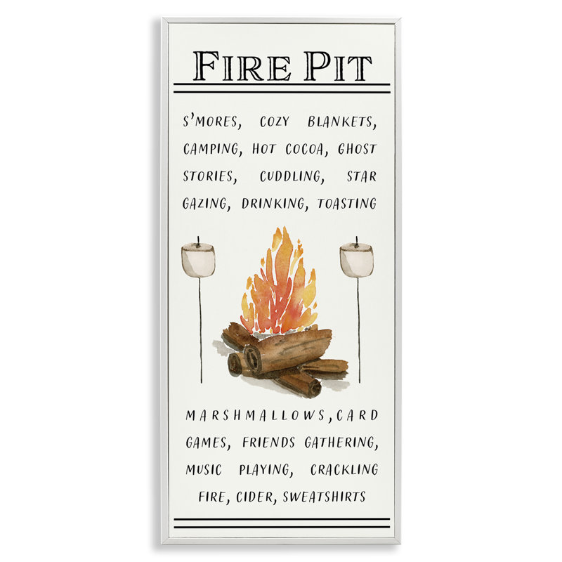 «Fire Fire & Marshmallows», art de la giclée encadrée par Corrine Rose Designs, Estampe numérique encadrée blanc bord de mer