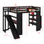 Lit mezzanine avec bureau intégré, panier de basketball, glissade et escalier-1191289535