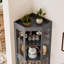 Vitrine d'angle de 70 pouces de haut avec portes vitrées, vitrine moderne à 4 étagères-1870865301
