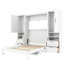 Lit double mural blanc avec tablette de rangement latérale et sous le lit rabattable pour tablettes à tiroirs intégrés Tidy Living