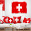Coussin décoratif imprimé drapeau de la Suisse - cartes et drapeaux