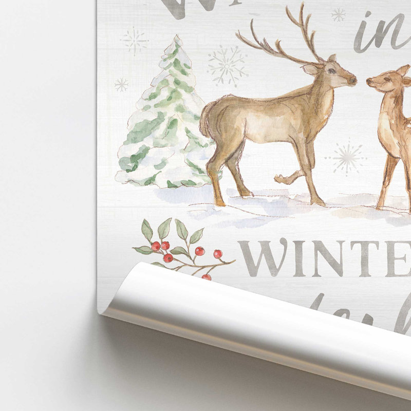«Woodland Winter Wishes I Print», Sans cadre, papier, H 16 po x l 20 po