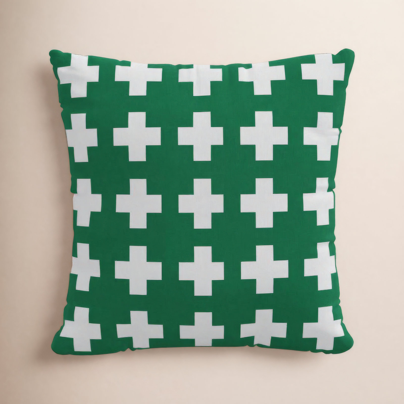Dema Geometric Indoor/Outdoor Throw Pillow, 22" x 22", Green