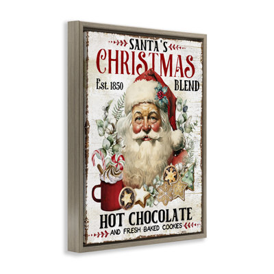 «Santa's Christmas Blend Brown», toile encadrée flottante par Creatif Belle