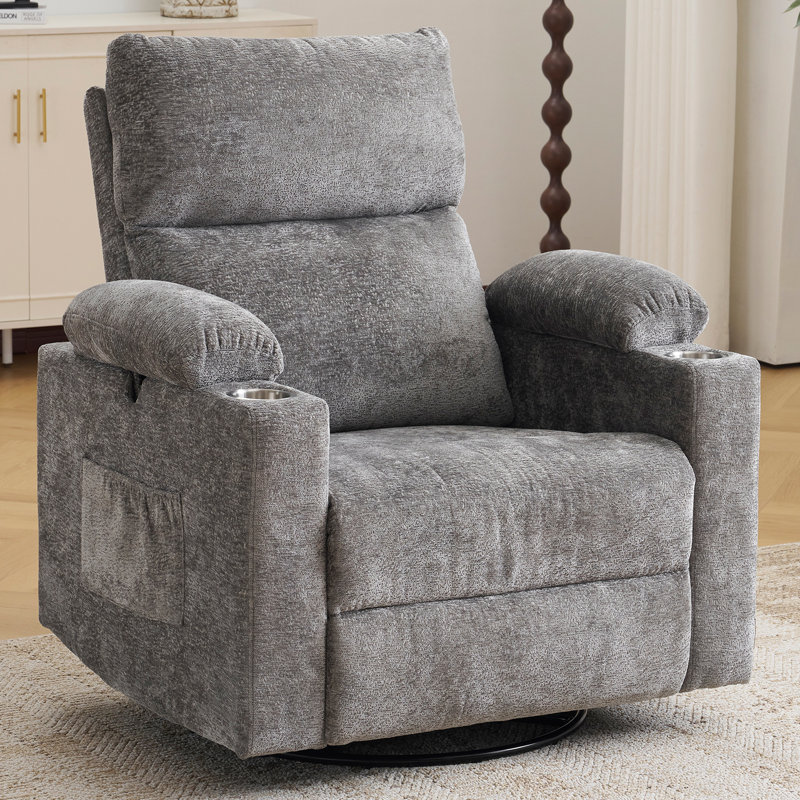 Power Swivel Recliner Chairs With Adjustable Headrest And Armrests, Featuring Massage And Heating Functions