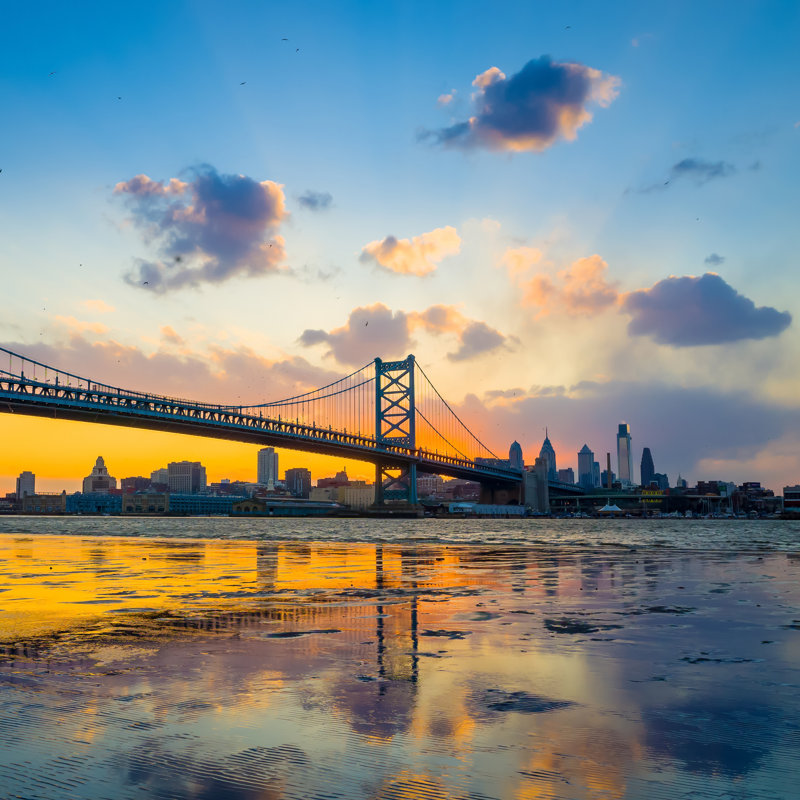 Chalker Philadelphia Skyline sur toile photographiée, H 36 po x l 36 po