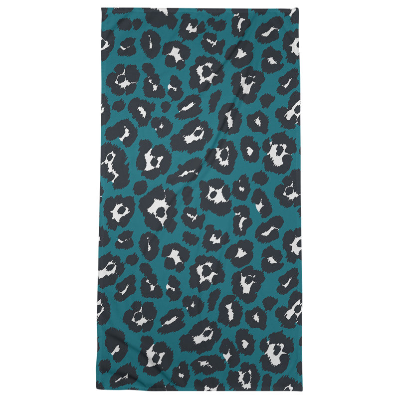 Davlin Beach Towel, Polyester/Cotton Blend, Teal/White/Black