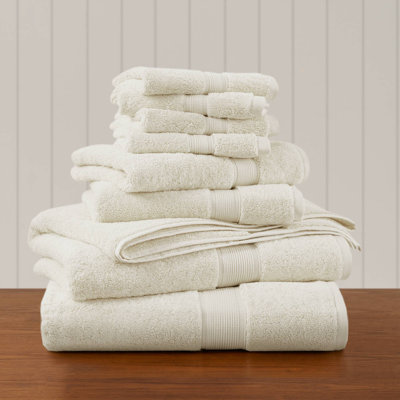 800 GSM Cream Ultra-Soft 100% Cotton Absorbent 8-Piece Towel Set
