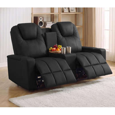 Fauteuil inclinable manuel avec porte-gobelets, port USB, causeuse inclinable avec console, tiroir et accoudoirs