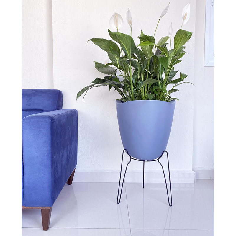 Clent Pot Planter, 14.37" H x 17.52" W x 17.52" D, Gray