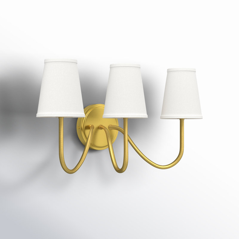 Mariposa 3 - Light Dimmable Armed Sconce in Natural Brass, Natural Brass