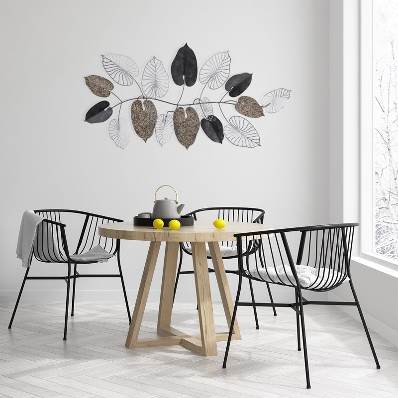 Accessoire mural en métal peint à la main, 47,2 x 1,6 x 24,8 po | 100% métal, épaisseur: 0,03 pouce | Couleurs et textures uniques, parfaites pour la décoration intérieure et l'esthétique moderne, durable et attrayante