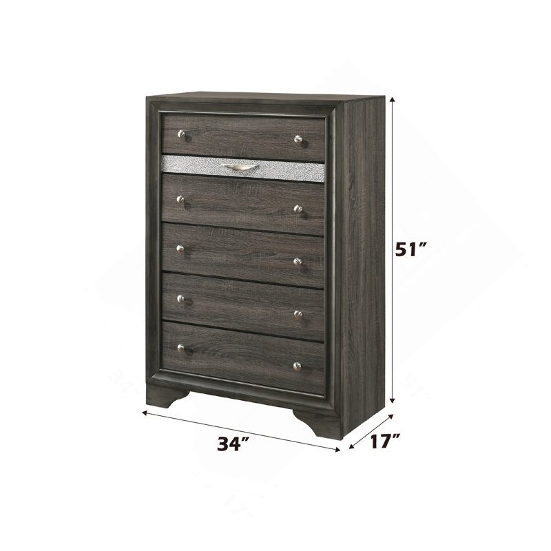 Commode à finition grise Naima, Gris