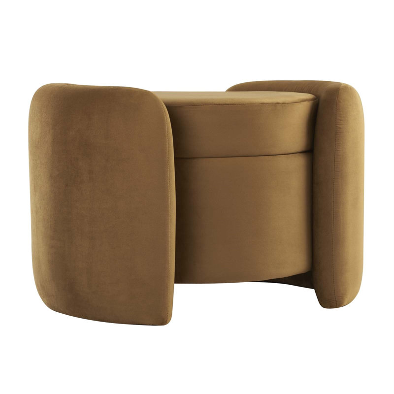 Modway Nebula Upholstered Performance Velvet Ottoman, Brown Velvet