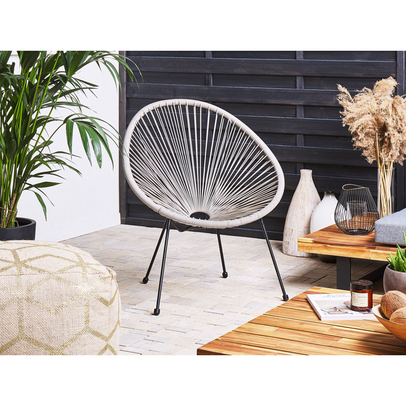 Broseley Wicker Outdoor Lounge Chair, Light Grey