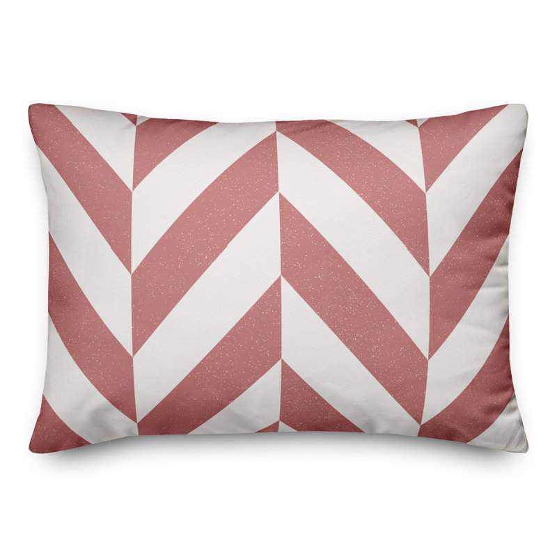 Chevron Outdoor Throw Pillow, Pink