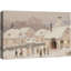 «Whimsical Snowy Village with Children Dancing Christmas Scene», reproduction d'art sur toile, impression sur toile-120640771-120350713-120350714