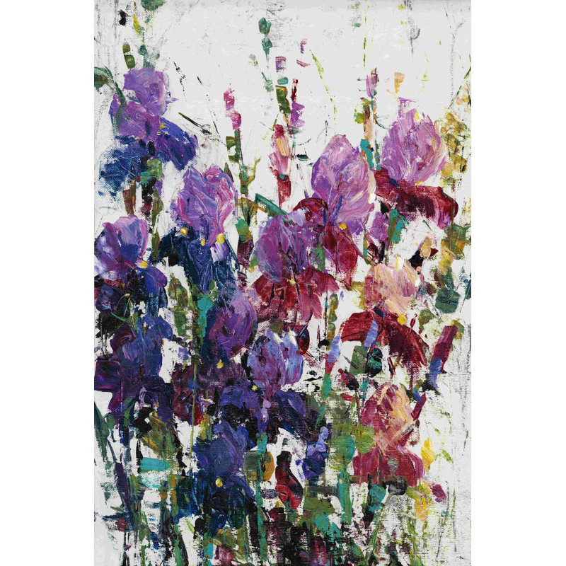 Iris en fleurs II, H 18 po x l 12 po