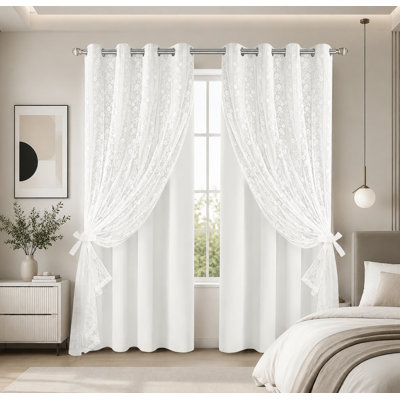 Rideaux occultants blancs pour chambre de 84 pouces de long