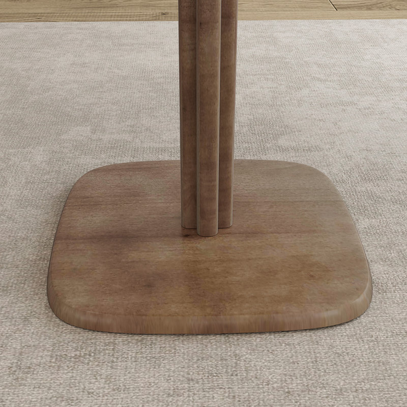Table de salle à manger pour 4 personnes - Table de cuisine moderne, brun foncé