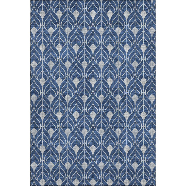 Premium Machine Washable Prisco Navy Rug