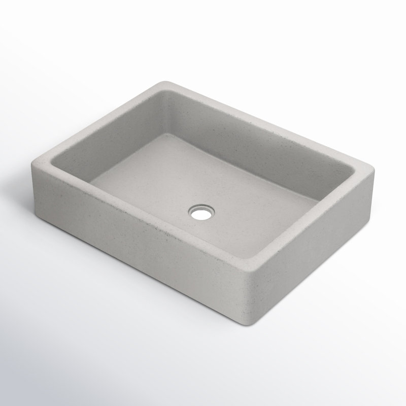 Nipomo Stone Handmade Rectangular Undermount Bathroom Sink, Ash