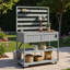 Grand chariot de cuisine pour îlot de cuisine avec évier, plateau de table en acier inoxydable, tablettes ouvertes, 2 tablettes mobiles et 1 ouvre-bouteille-126063130