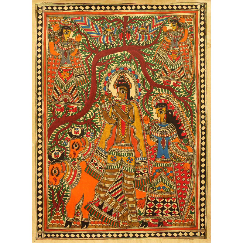 Krishna avec ses bovins - impression sur papier