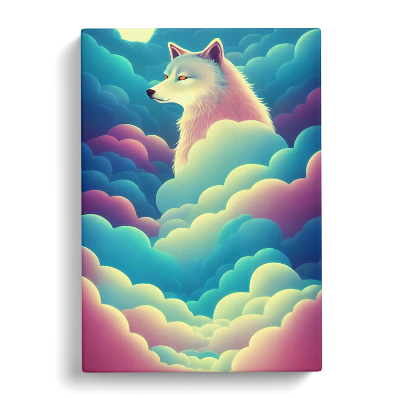 Wolf In The Clouds - Wrapped Canvas, 60cm H x 40cm W x 3cm D