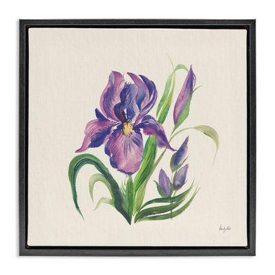 «Mauve Iris Flower», art mural sur toile flottante par Kristy riz