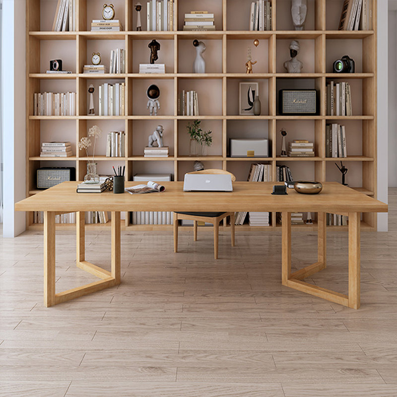 Bureau rectangulaire en bois massif Burlywood, H 29,53 po x l 62,99 po x P 27,56 po