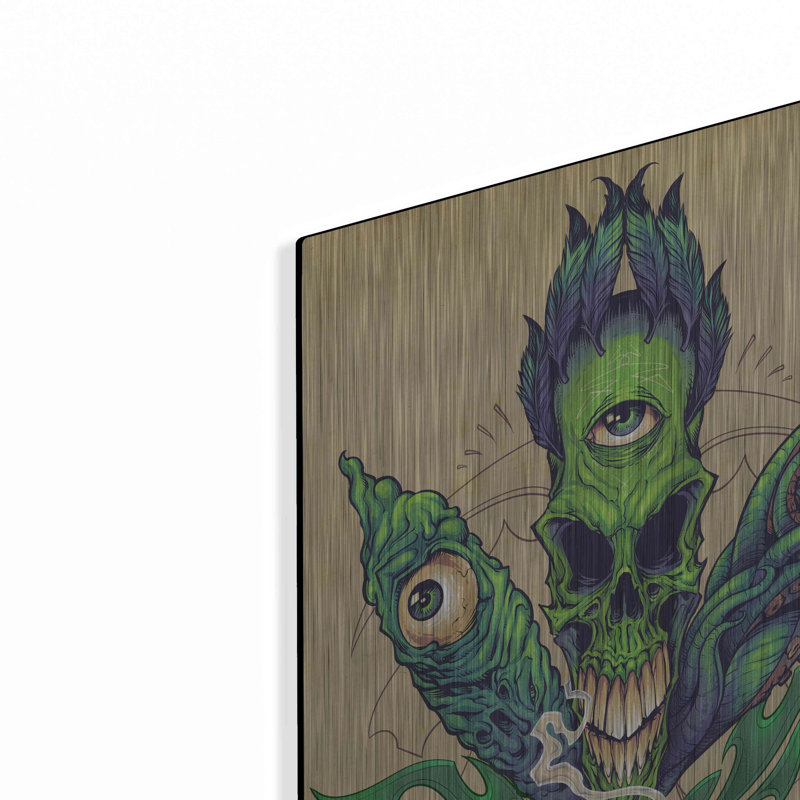 Trinx «Pot Leaf Skull» par Flyland Designs, art mural en métal,, H 24 po x l 16 po