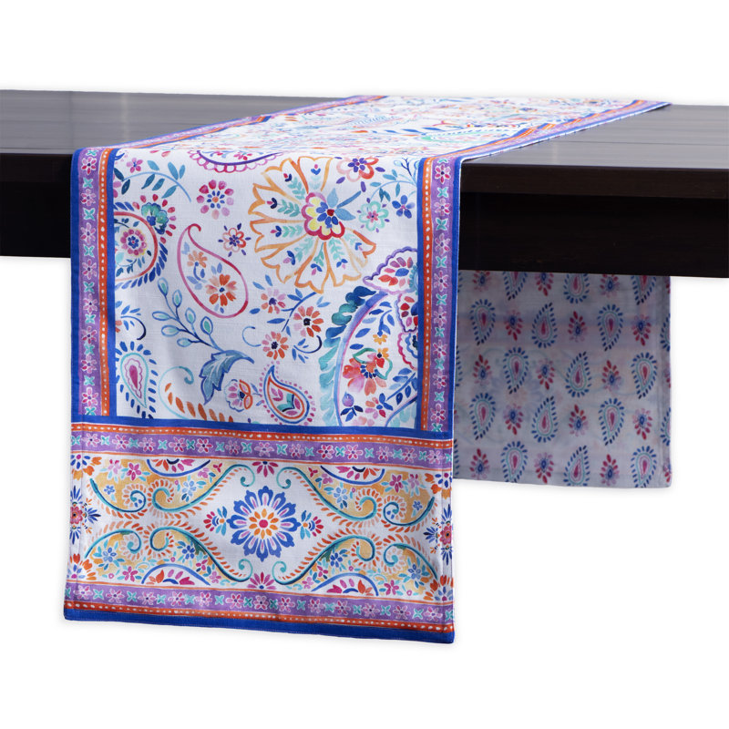 Maison d'Hermine Indian Floral 100% Cotton Table Runner - Single Layer - 14.5" x 108", 14.5" x 108"
