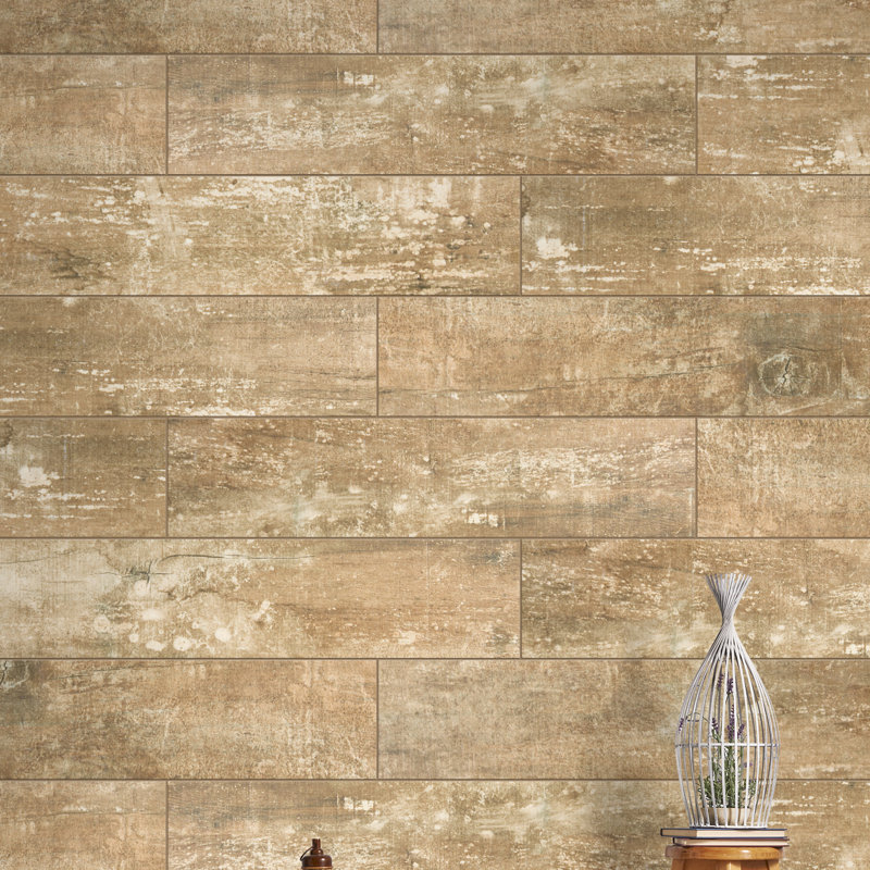 Emser Ranch Lodge Wood Look Porcelain Bullnose Tile (3-in x 12-in)