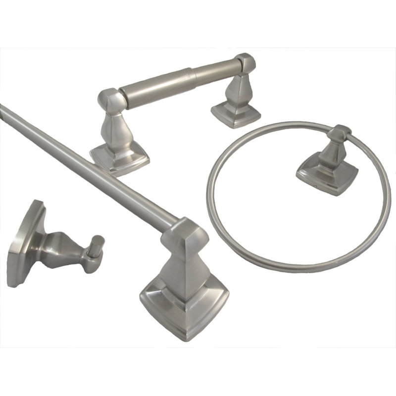 Algoma 4 - Piece Bathroom Hardware Set, Satin Nickel