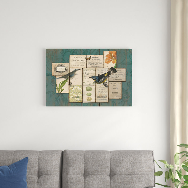 Oiseaux du jardin, H 20 po x l 30 po x P 1,25 po
