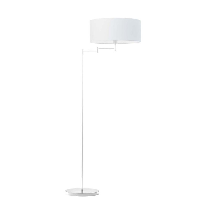 Korin 155cm Swing Arm Floor Lamp, White, White