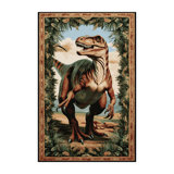 Tapis brun dinosaures lavable à la machine