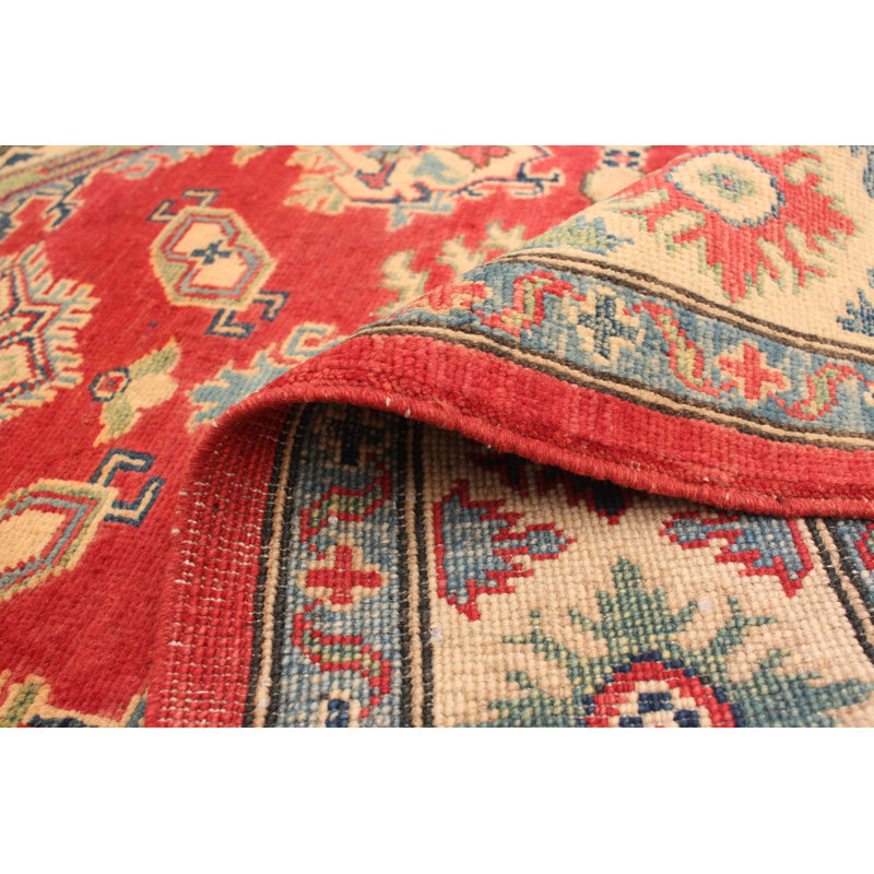 Tapis unique en laine noué à la main couleur cuivre / crème 4 pi 11 po x 6 pi 1 po années 2010 Qaiden