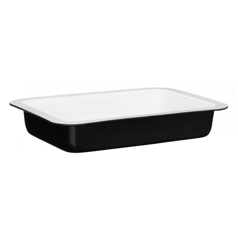 Symple Stuff Rectangle Minerals Baker Bakeware, Black / White