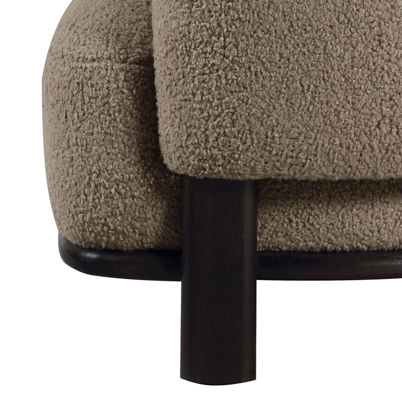 Fauteuil d'appoint Kendricks, Noir, noir, noir, noir, Tissu brun