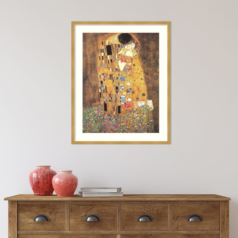 Le baiser (Le Baiser / Il Baccio), 1907 par Gustav Klimt - impression encadrée sur papier, H 18 po x l 15 po x P 0,75 po