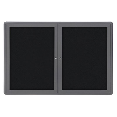 Ovation Enclosed Cabinet Fabric Bulletin Board